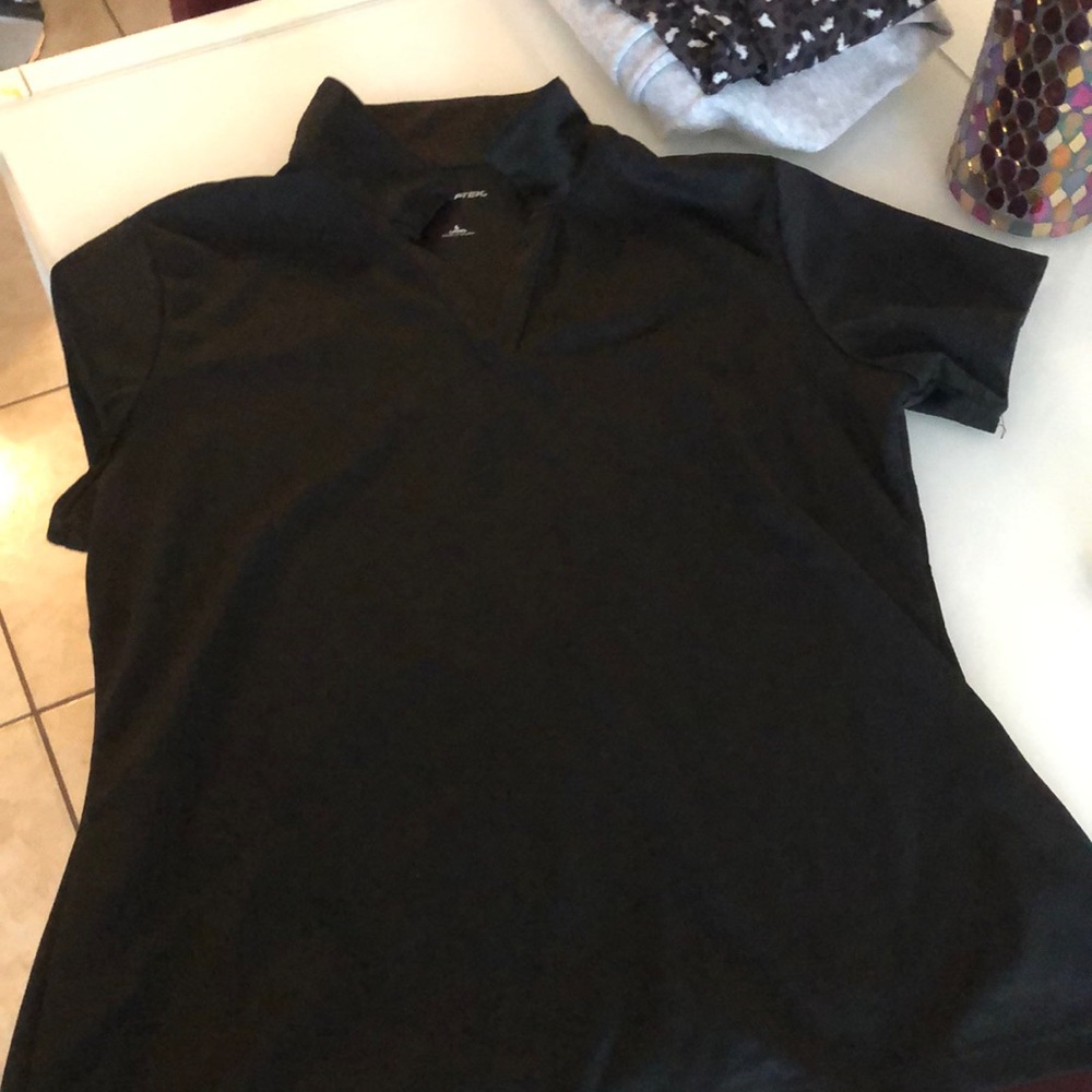 SPORT-TEK collared black t-shirt